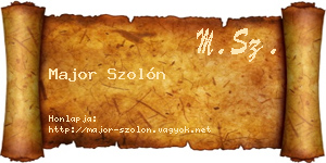 Major Szolón névjegykártya